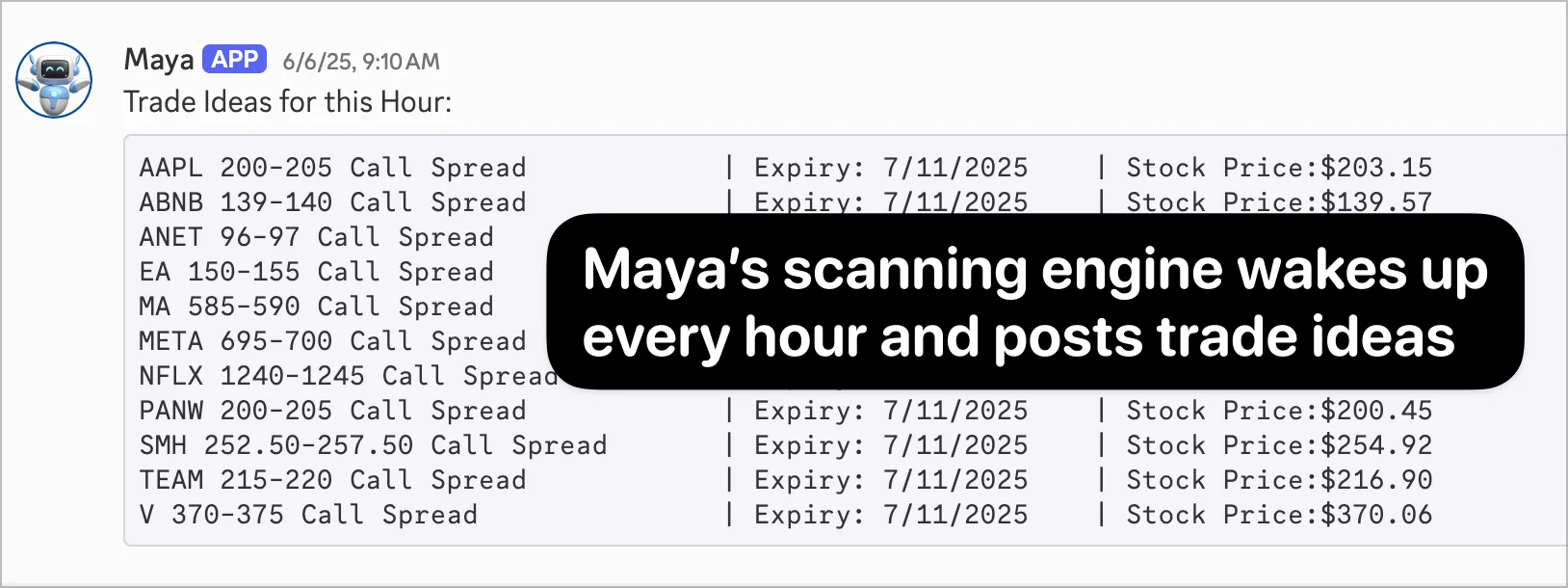 Maya Trading Platform Interface Screenshot 2 - Options Trading Dashboard and Analytics